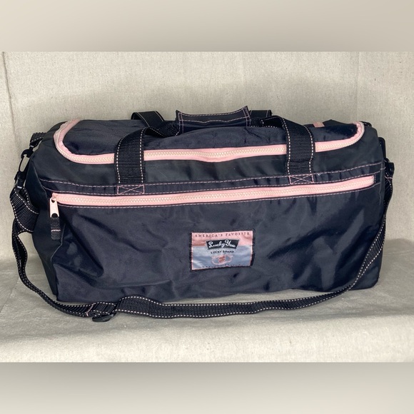 Lucky Brand Lucky You Black Pink Gym Tote Weekend Bag Duffle - Picture 1 of 10